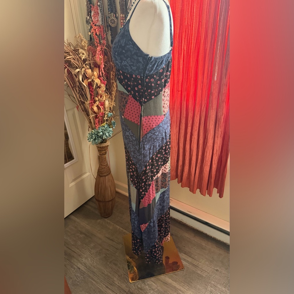 Patchwork Spaghetti Strap Dress - image 4